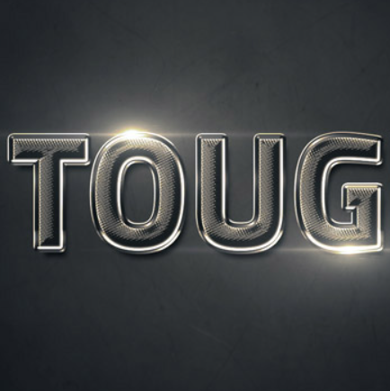 Сияющий хромированный текст