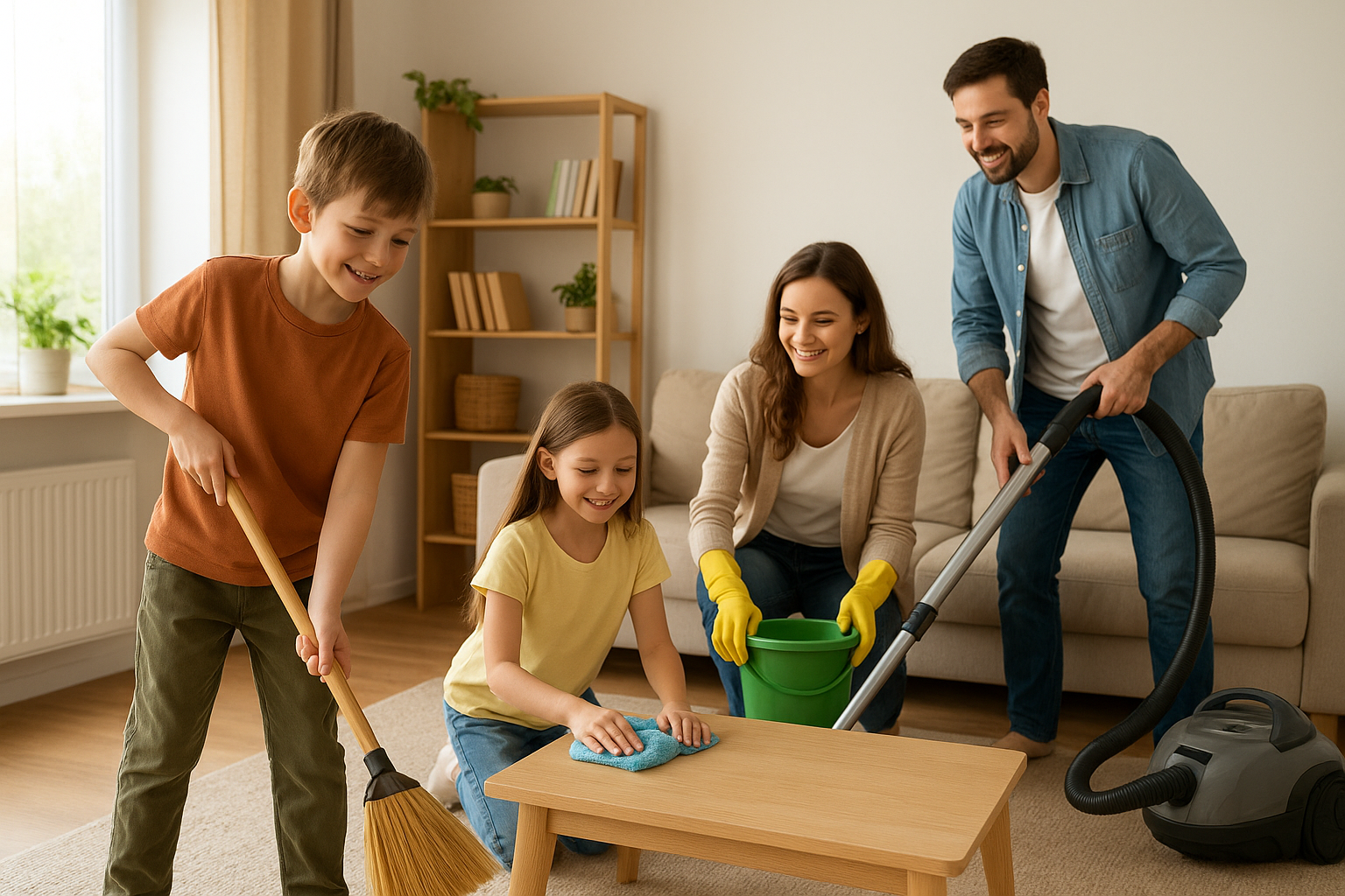 уборка всей семьей на даче