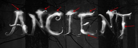 Сочетание огня и снега для текстового эффекта