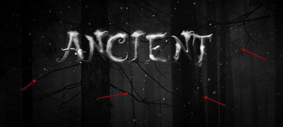 Сочетание огня и снега для текстового эффекта