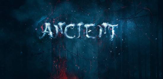 Сочетание огня и снега для текстового эффекта