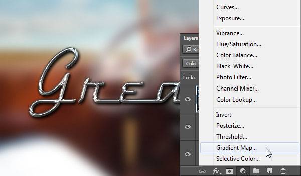 Хромированный текст в стиле ретро