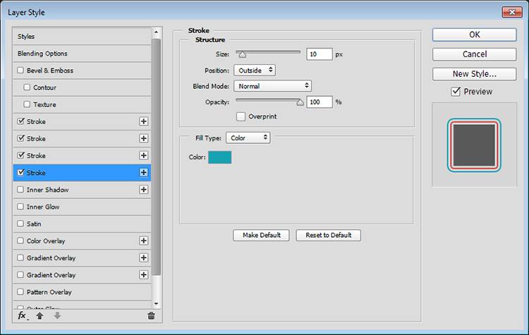 Текст с множественной обводкой