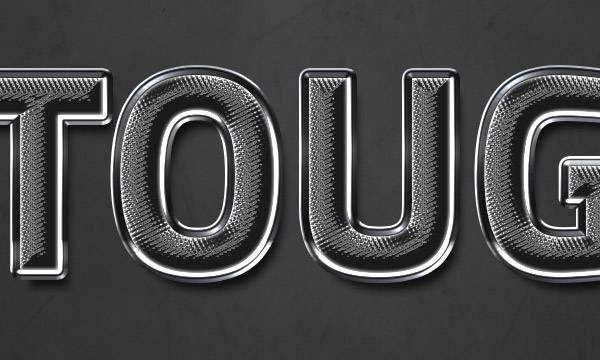 Сияющий хромированный текст