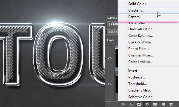 Сияющий хромированный текст
