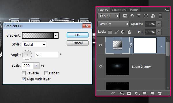 Сияющий хромированный текст