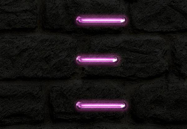 Неоновые буквы на кирпичной стене