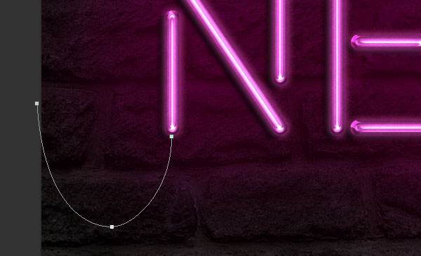 Неоновые буквы на кирпичной стене