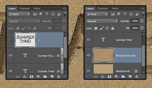 Надпись на песке