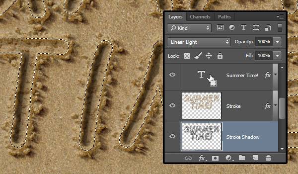 Надпись на песке
