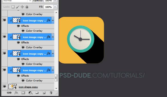 Длинные тени от плоских иконок