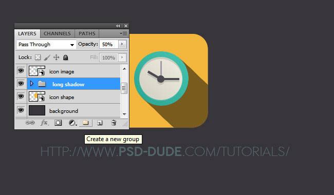 Длинные тени от плоских иконок