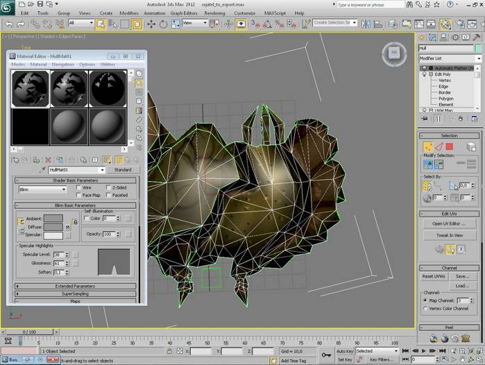 Экспорт единой текстуры сцены в 3dMax